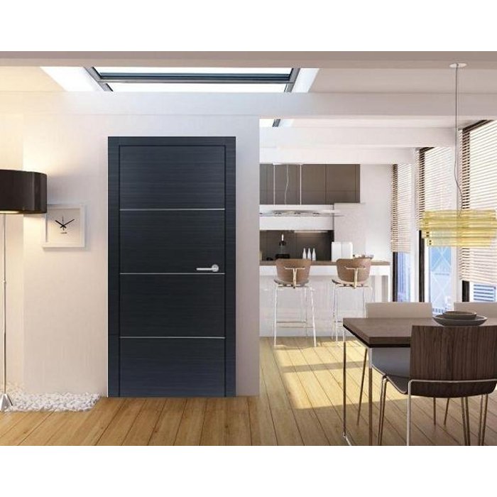 Interior Wood Doors MDF Door with Aluminum Strips GRT- IWD01 - Image 2